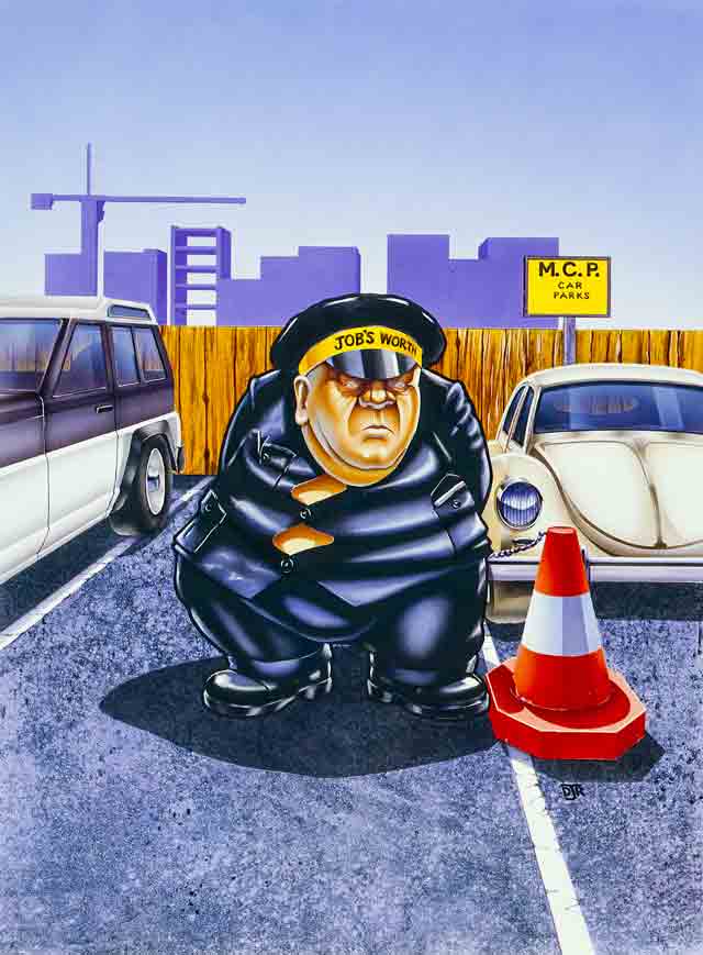 Nobody likes traffic wardens, This is the artwork for Chubby Gristle