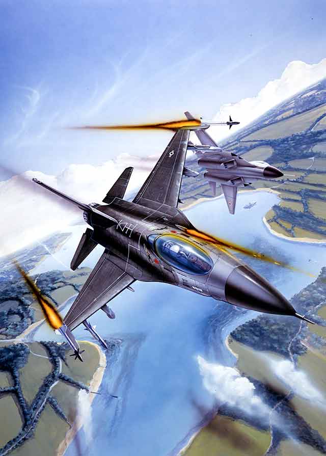 The Skychase artwork features Russian ans American planes in close combat 