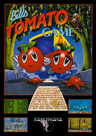 The ad for Bill's Tomato Game features the cover art plus 4 screenshots which show off the quality of the graphics in the game.