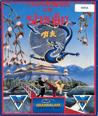 Martial Arts game Chambers of Shaolin cover artwork set in a Chinese landscape with Shaolin Temple.