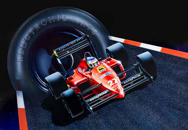 The original artwork for Ferrari Formula One from Electronic Arts